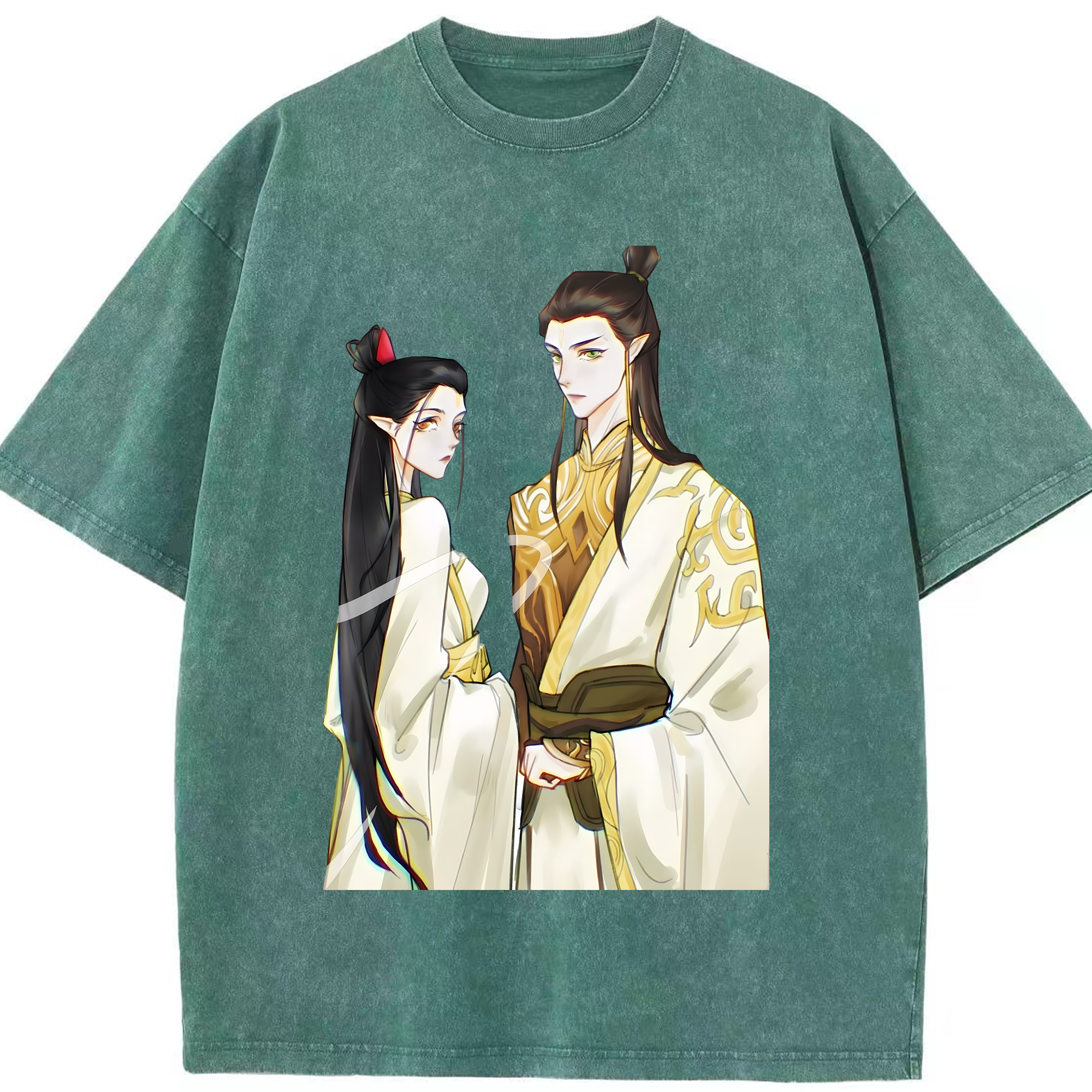 （画像用） Ne Zha 2 ナタ 魔童の大暴れ 綿100% ヴィンテージ風 半袖Tシャツ（フロントプリント）